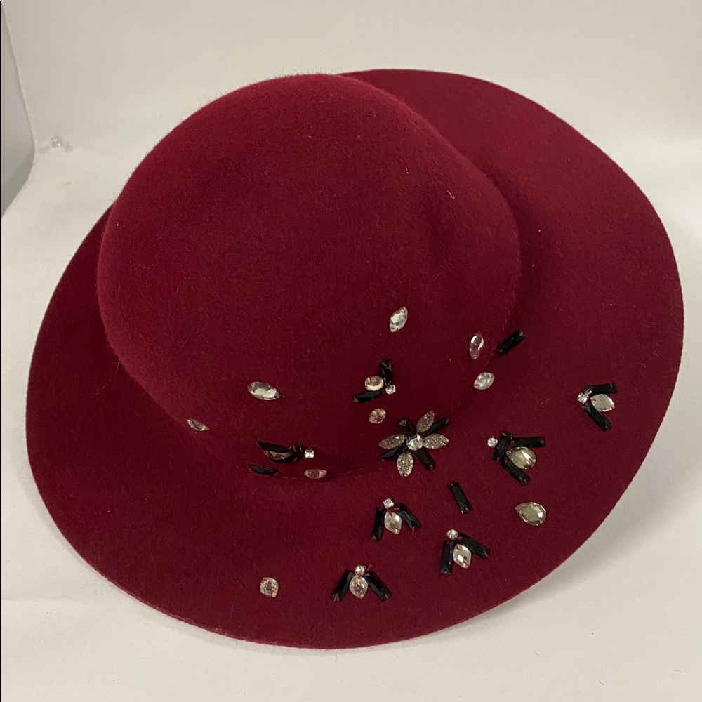 NWT Wool Floppy Hat with Beading